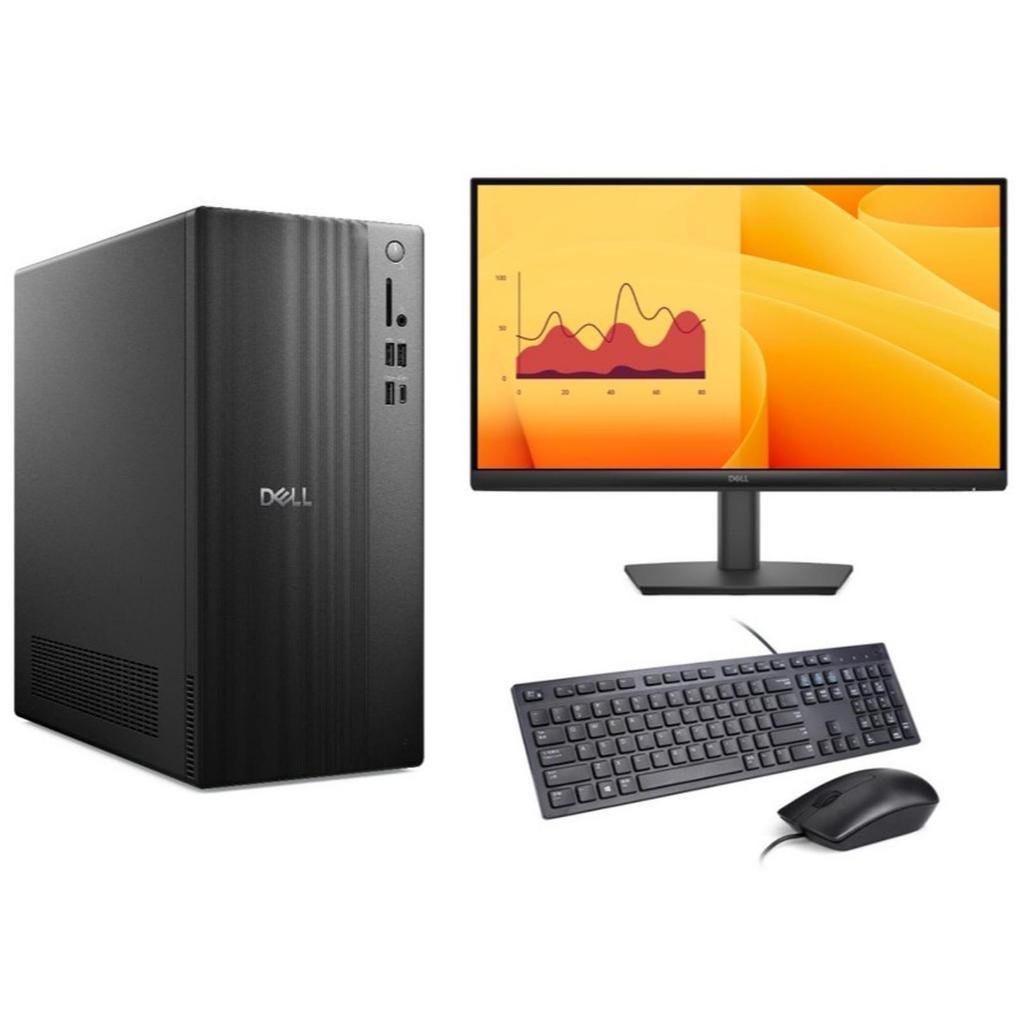 Desktop Dell ECS1250 OECS125000503RINB3 | 14th Gen Intel Core i3-14100 Processor, 8GB DDR5 RAM, 512GB SSD, WiFi 6, Intel UHD Graphics 730, Windows 11 Home + MS Office 24 + M365 , 21.5 inch E2225HM Monitor, 3 Years Warranty, Black