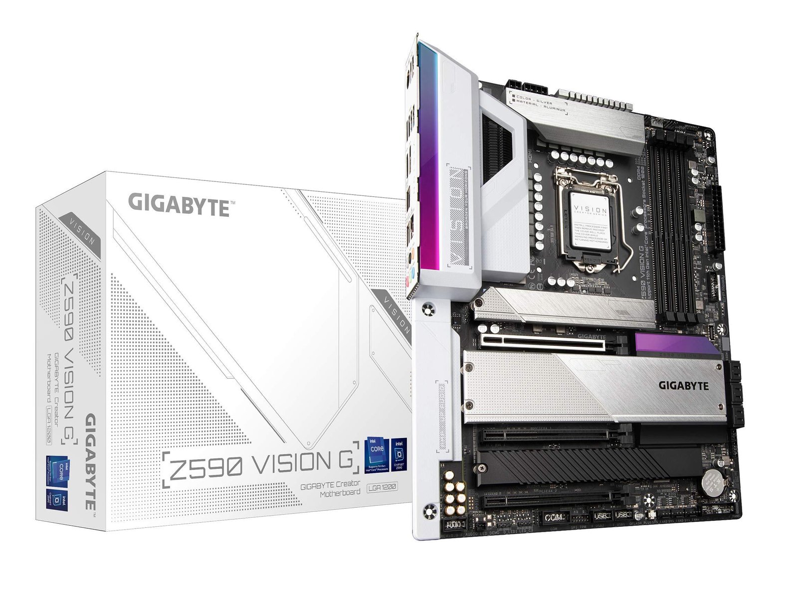 Gigabyte Z590 VISION G Intel Z590 ATX Motherboard | LGA1200 | PCIe 4.0 | DDR4 128GB | 4x M.2 | Intel 2.5GbE LAN | USB 3.2 Gen2x2 Type-C