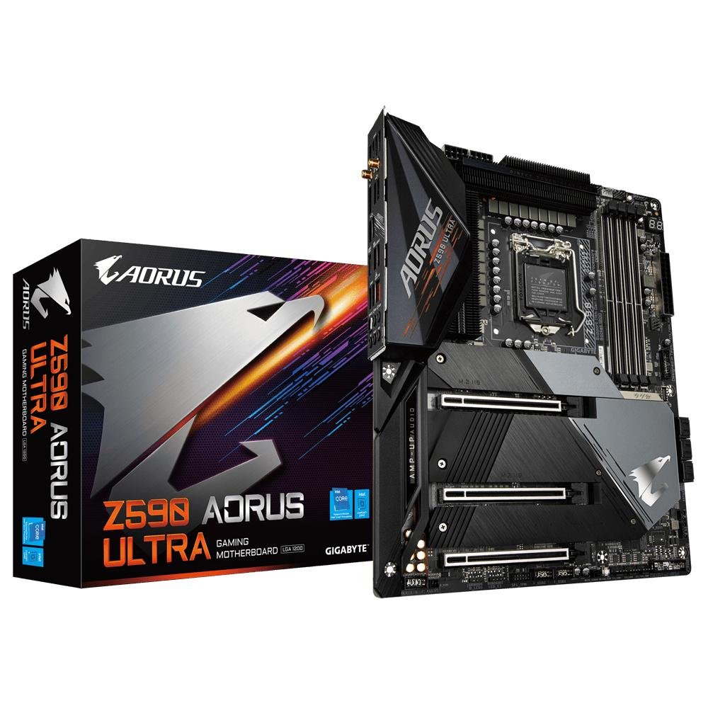 Gigabyte Z590 AORUS ULTRA ATX Gaming Motherboard | Intel Z590 | LGA1200 | PCIe 4.0 | Wi-Fi 6 | 2.5GbE LAN | Triple M.2 | DDR4 128GB