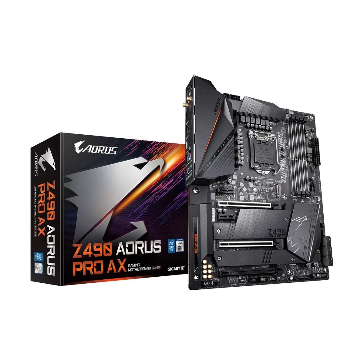 Gigabyte Z490 AORUS PRO AX ATX Gaming Motherboard | Intel Z490 | LGA1200 | DDR4 | Wi-Fi 6 | 2.5GbE LAN | Dual M.2 | RGB Fusion 2.0