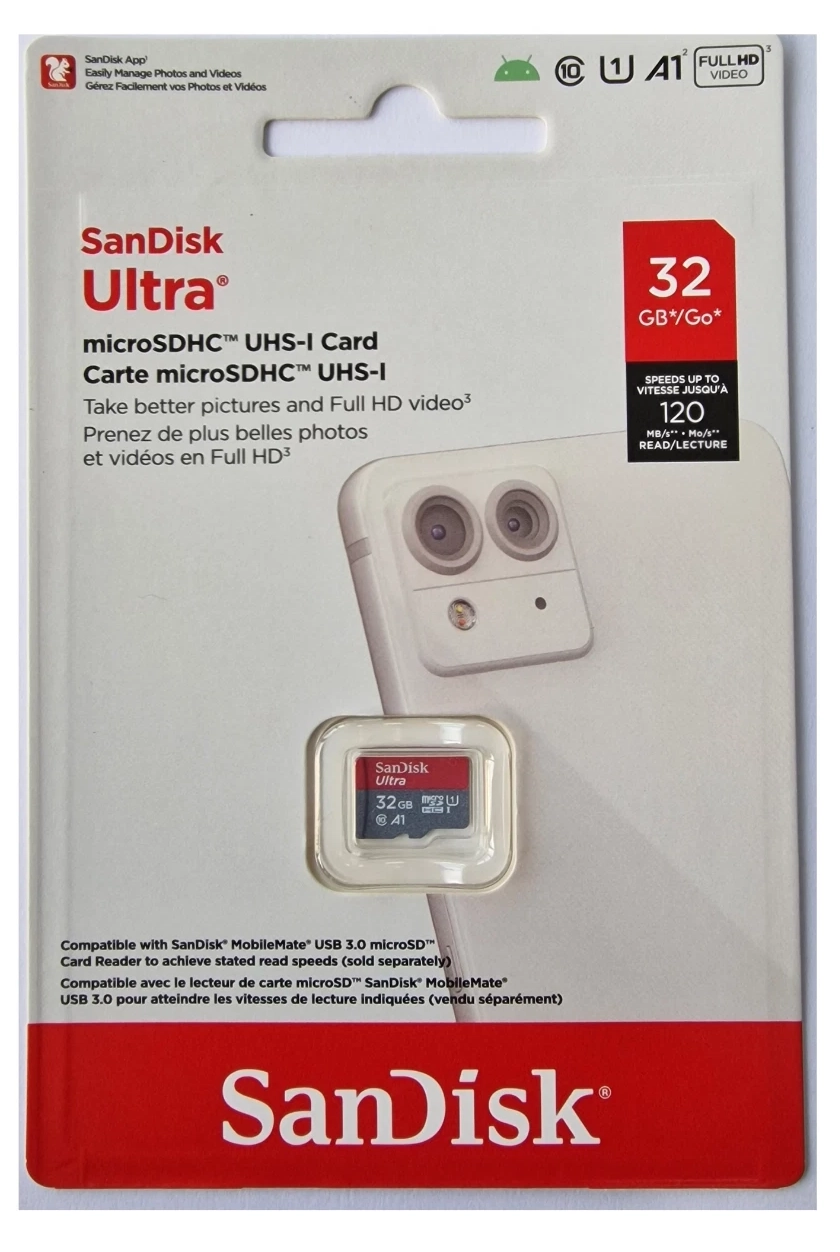 SanDisk Ultra GO 32GB microSDHC UHS-I Memory Card | Up to 120MB/s Read Speed | Class 10 U1 | A1 | V10 | SDSQUGN-032G-GN6MN