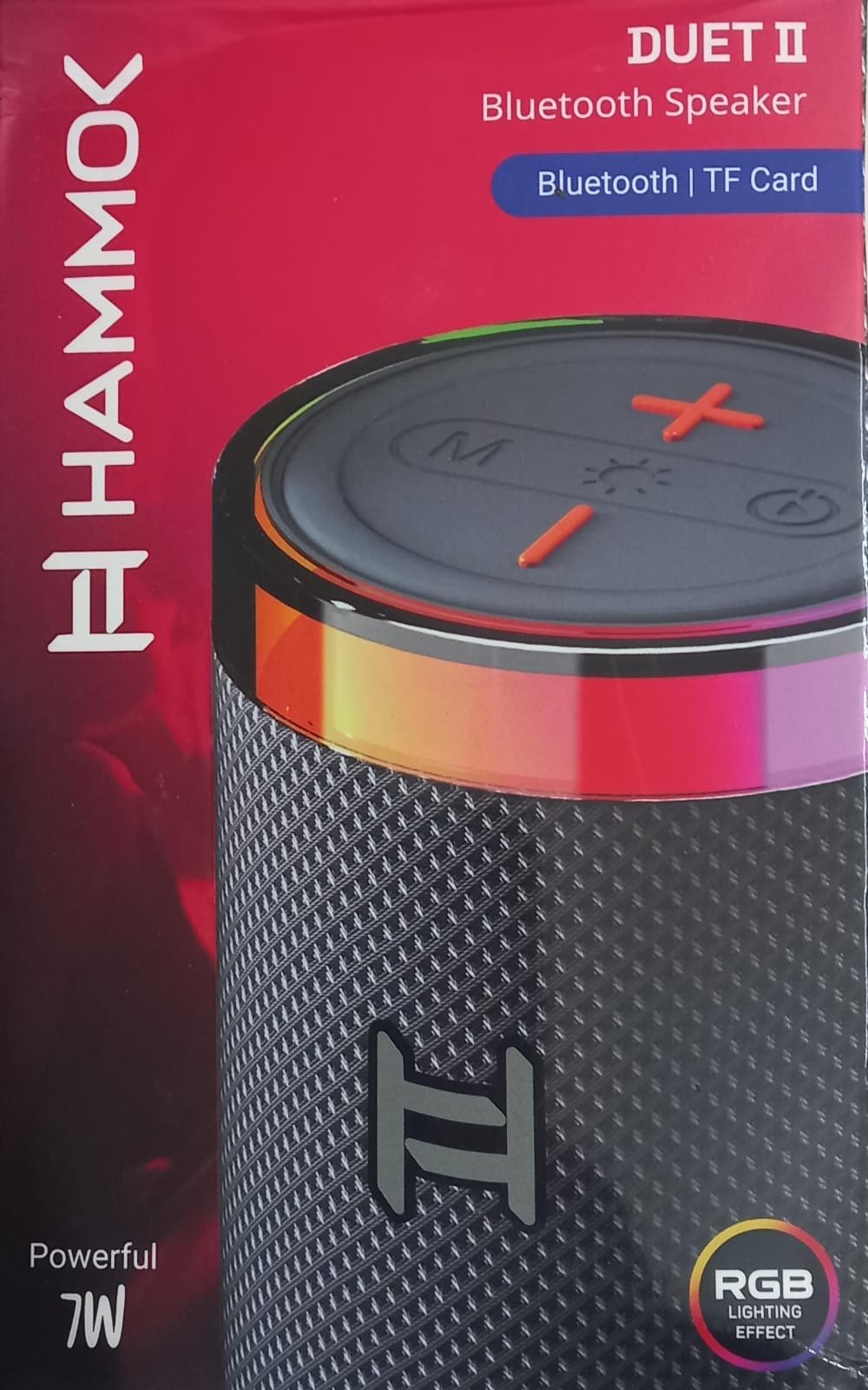 Hammok Duet II Bluetooth Speaker | Powerful 7W Output, RGB, TF Card, TWS Pairing, USB Type-c Fast Charging, 1500 mAh Battery, Blue