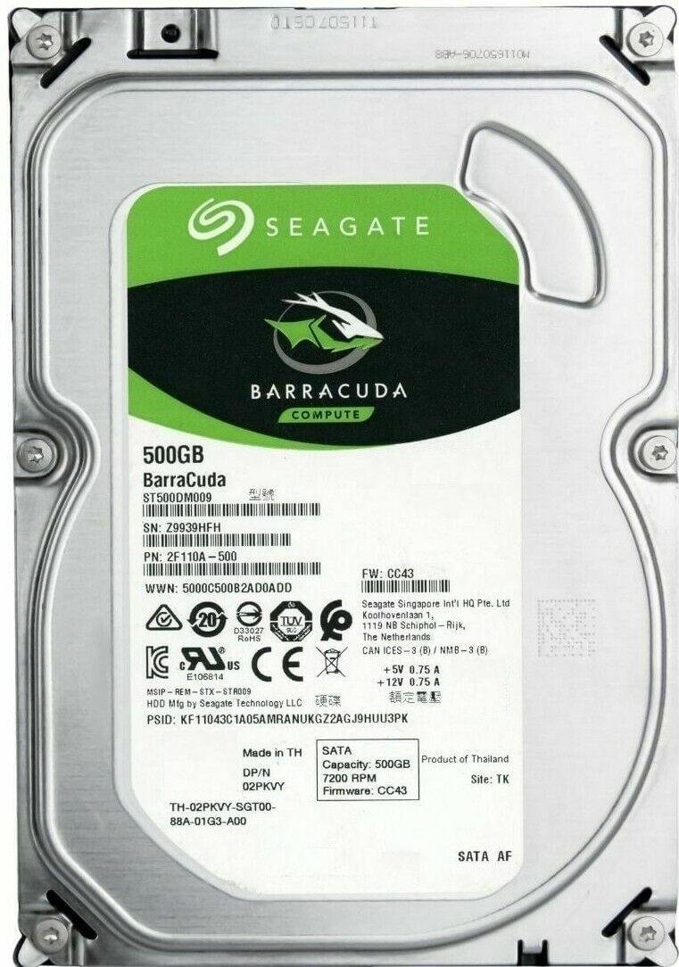 Seagate BarraCuda ST500DM009 500GB 3.5-inch SATA Internal Hard Disk Drive | 7200 RPM, 32MB Cache | Refurbished / Imported
