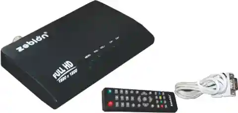 Zebion LCD TV Tuner External TV Tuner Box for PC, LCD, LED & CRT Monitor with Remote Control, Black
