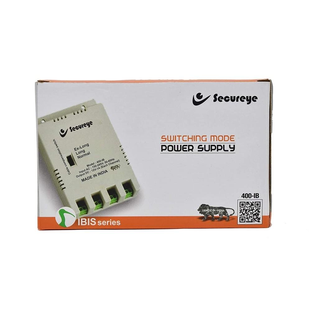 Power Supply Secureye SC-S-800-IB | 8-Channel 12V DC CCTV Camera Power Supply Box, 8 Output Channels, Short Circuit & Overload Protection, LED Indicator, For Indoor CCTV Installations